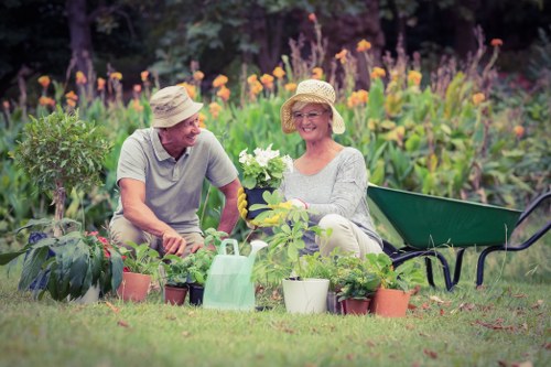 Flower bed creation in Norwood with colorful garden design